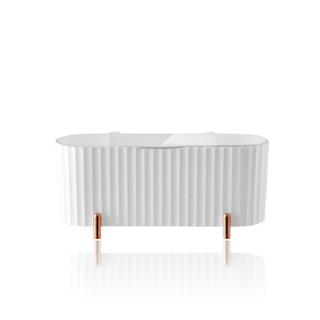 COSMETICS-ORGANIZER MED LOCK in white with elegant design, compact and durable, ideal for organizing beauty products.