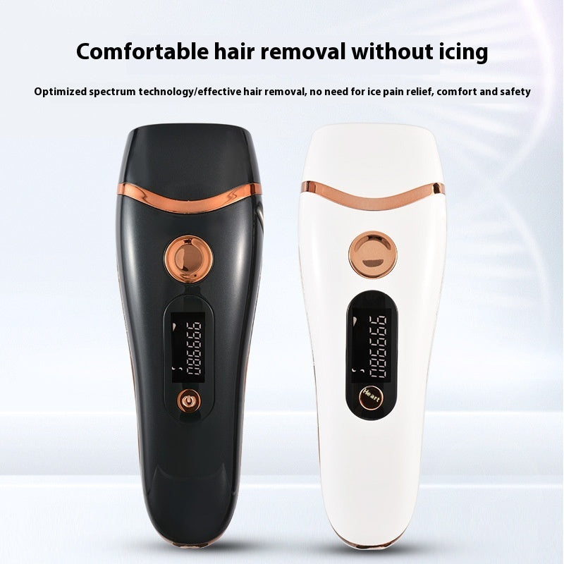 Laser hair removal device in black and white for whole body use.