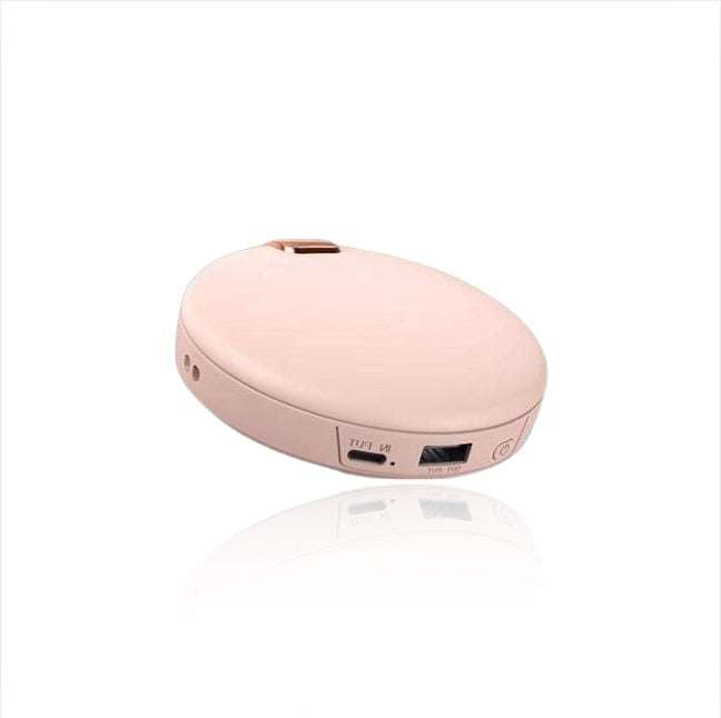 Multifunctional LUMi hand warmer, cosmetic mirror, and power bank in compact design.