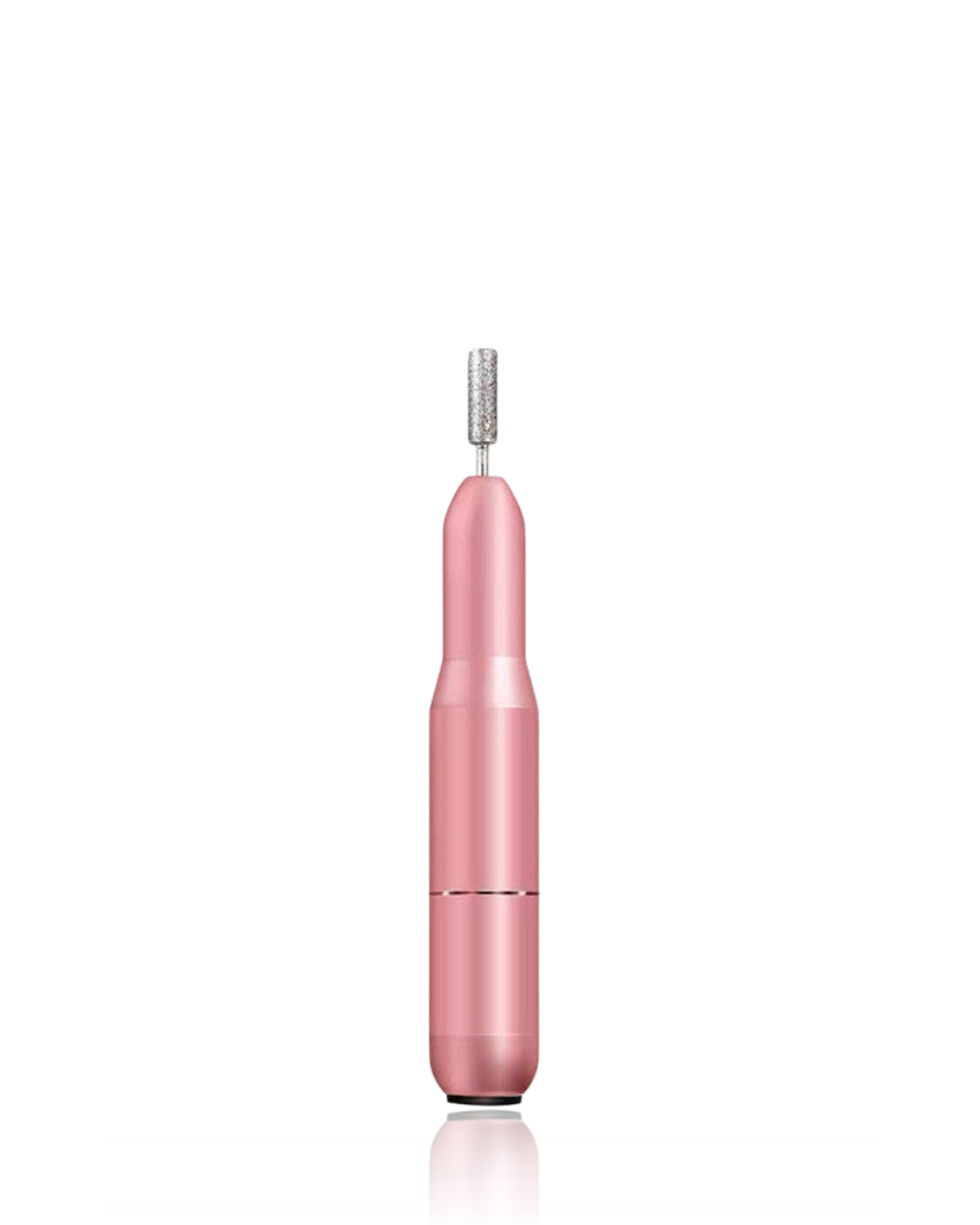 Electric nail polisher in rose gold color.