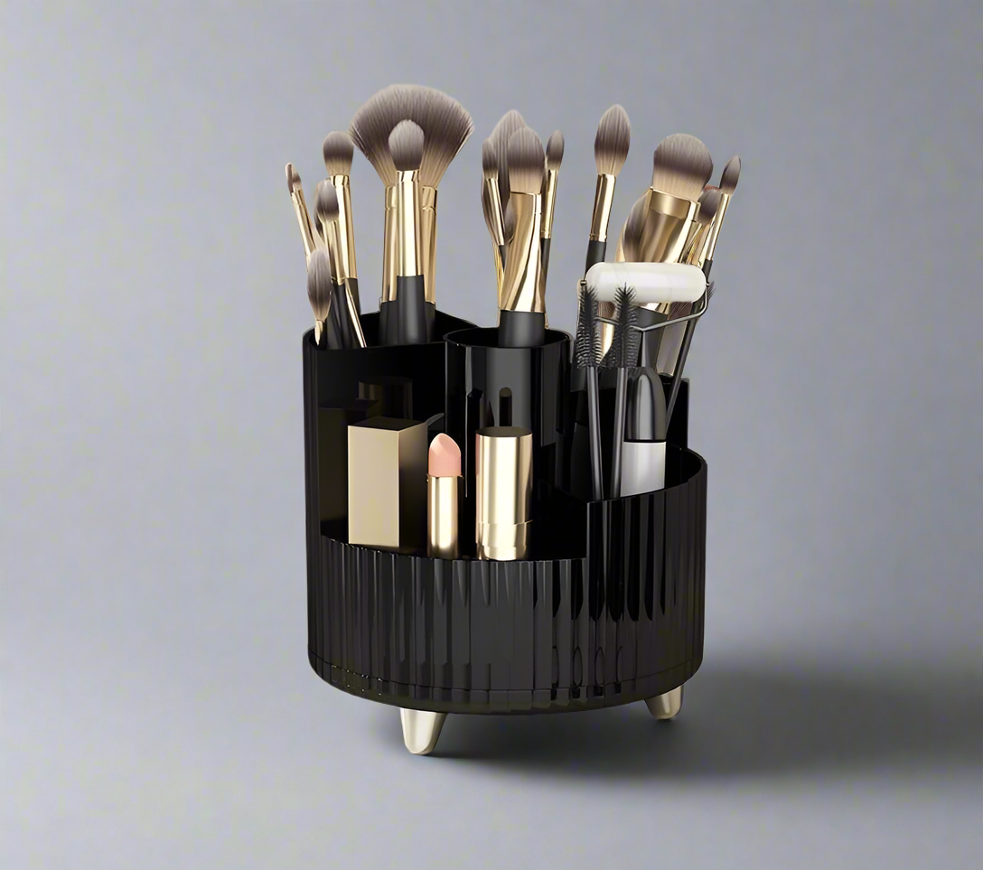 Stylish COSMETICS-ORGANIZER WITH ROTATING BRUSH HOLDER with practical design